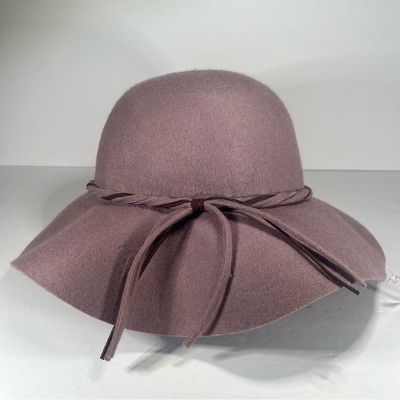 NEW Apt. 9 Mauve Purple Women's 100% Wool Floppy Hat With Bow Detail - Picture 1 of 9